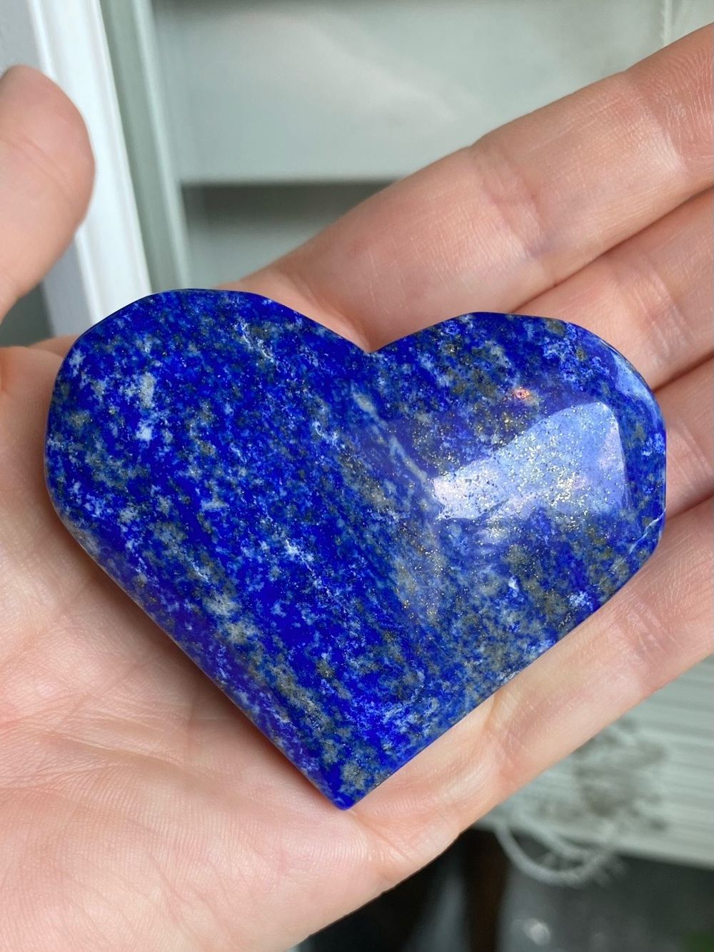 Polished Lapis Lazuli Heart Accent - Deep Blue Decorative Stone